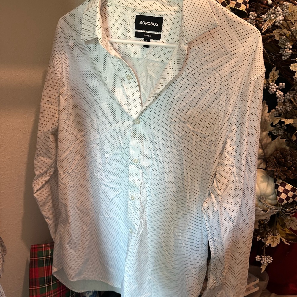 Bonobos White Casual Button Down Shirt Classic Cotton